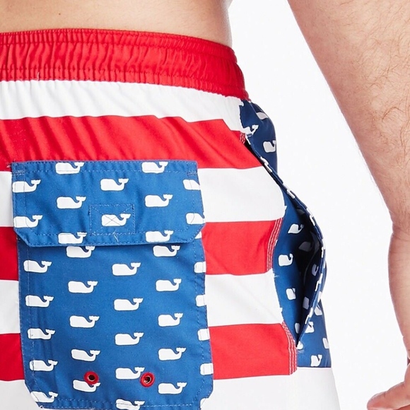 Maillot De Bain Homme Vineyard Vines Chappy Swim Trunks - Taille XL - Rayures Rouge - Doublé - Neuf Avec Étiquettes